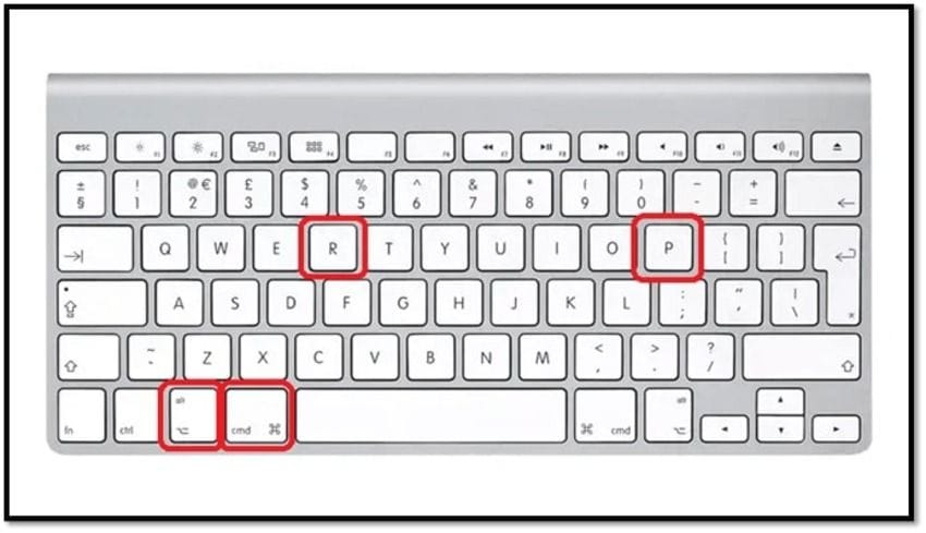 keyboard keys to reset the nvram or pram when a mac won't start in safe mode