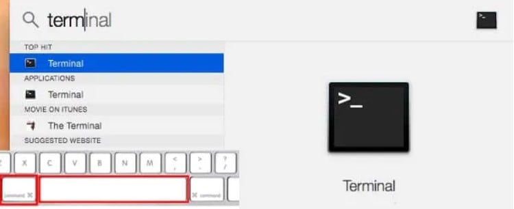 open terminal on a mac