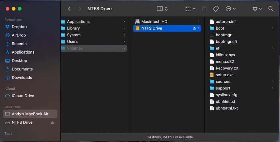 an ntfs drive on a mac