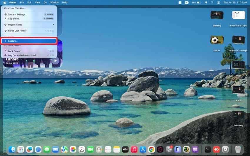 restart mac with sd