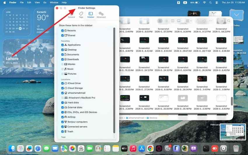 reach finder settings panel