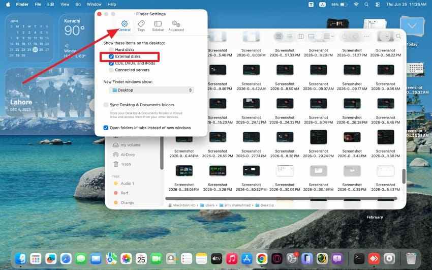show external disks finder