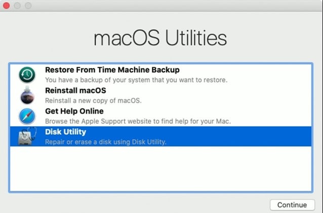 open disk utility in recovery mode