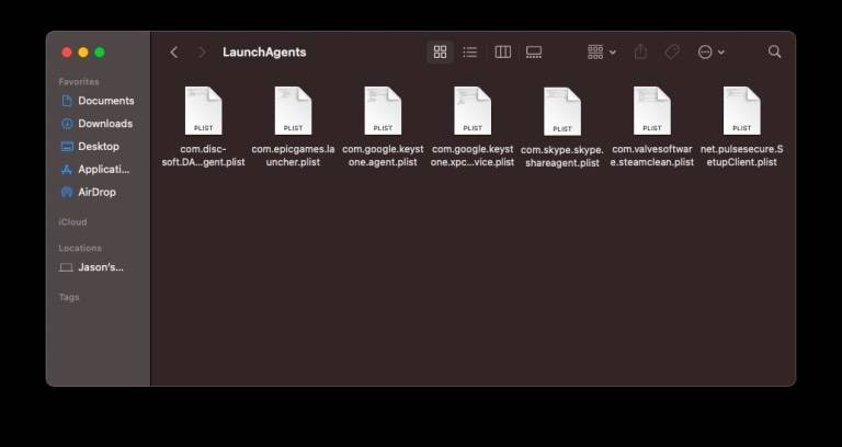 delete the launch agents you don't want to see at your Mac startup