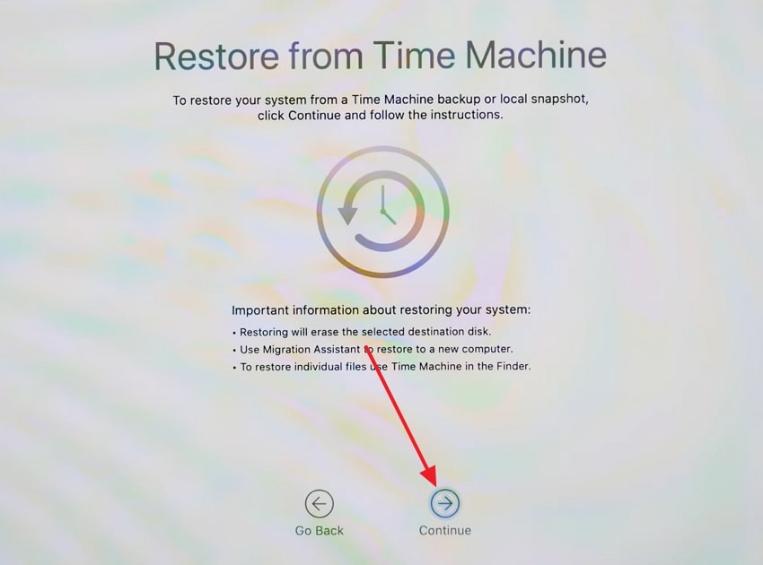 access restore from time machine backup