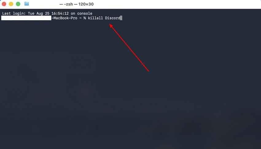 run terminal killall command