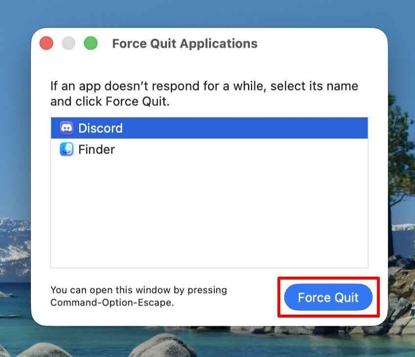 force quit applications window