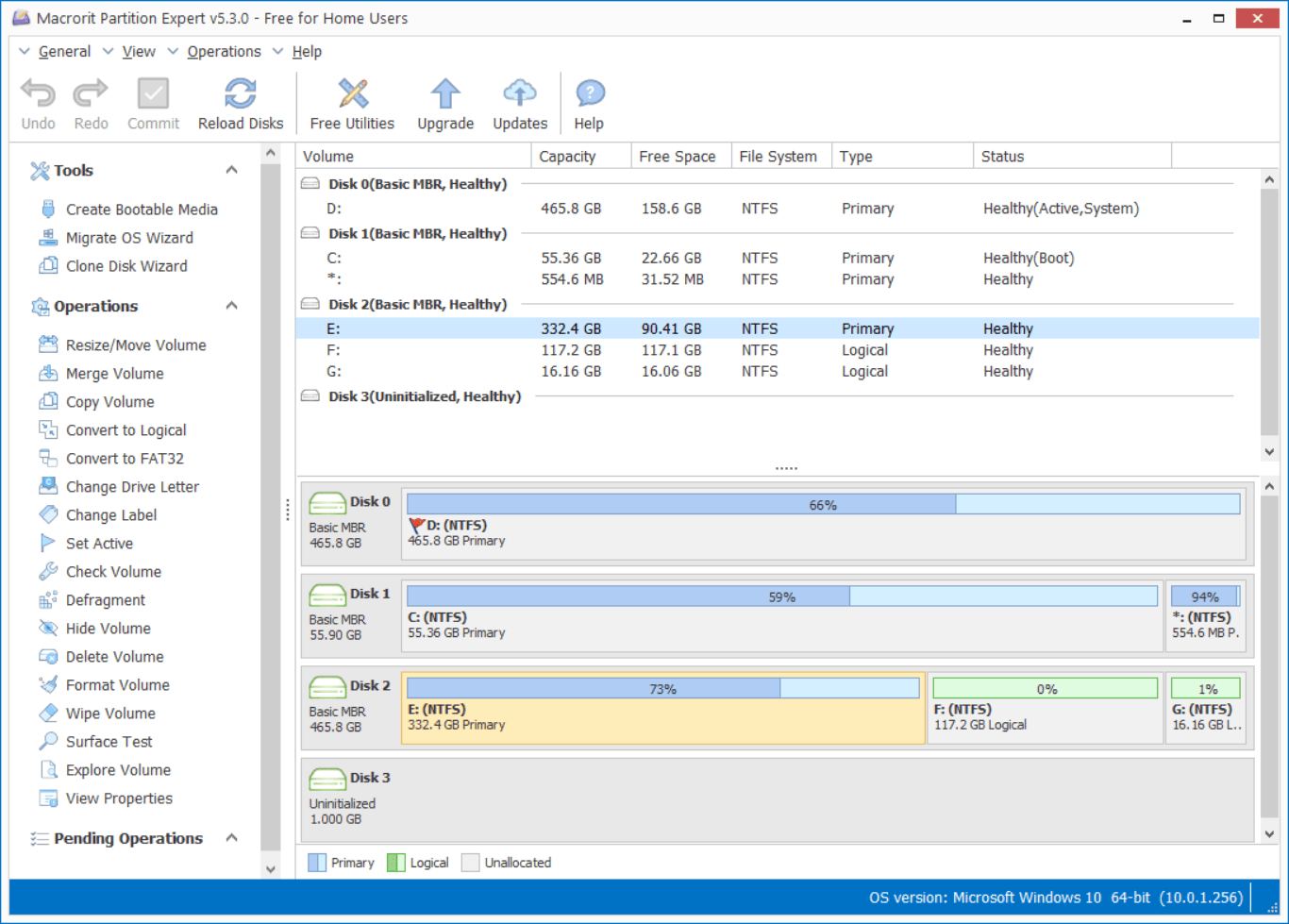 use macrorit partition expert to manage partition
