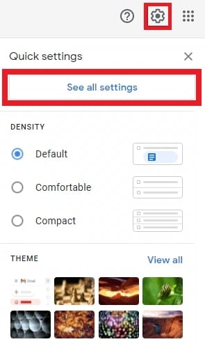select the see all settings option