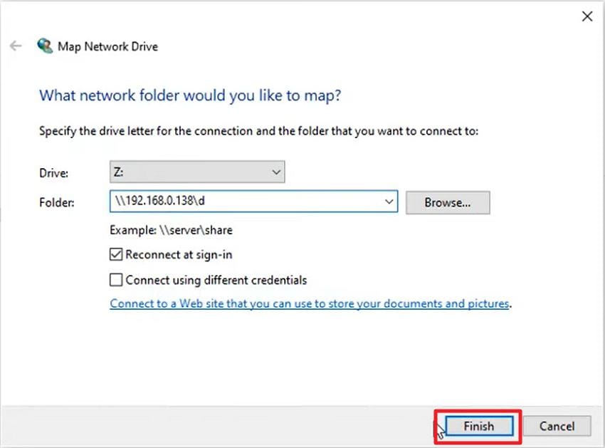 press finish when done