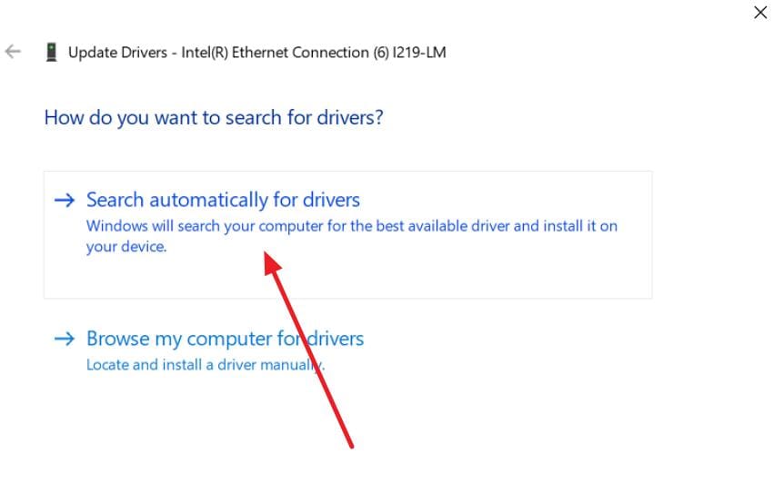 automatically search for drivers