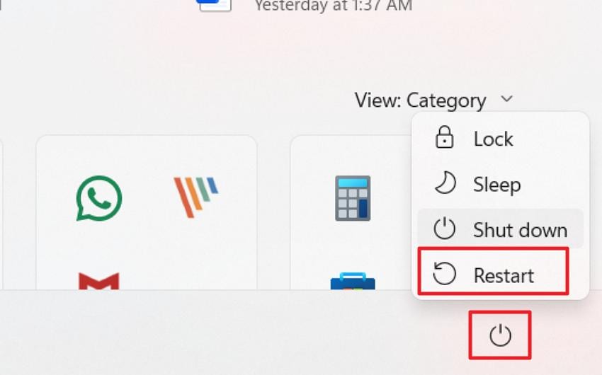 restart your computer device