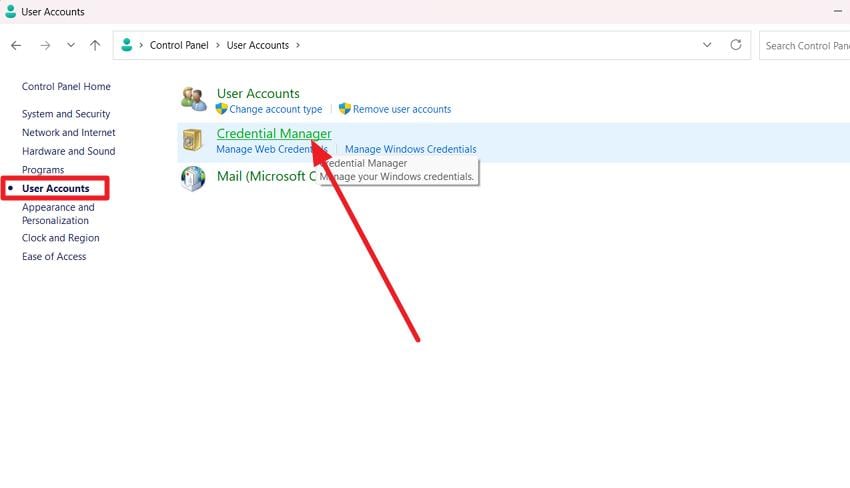 access credentials manager
