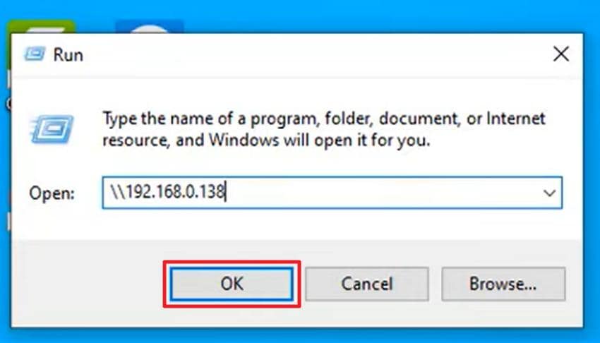 input ip address of device