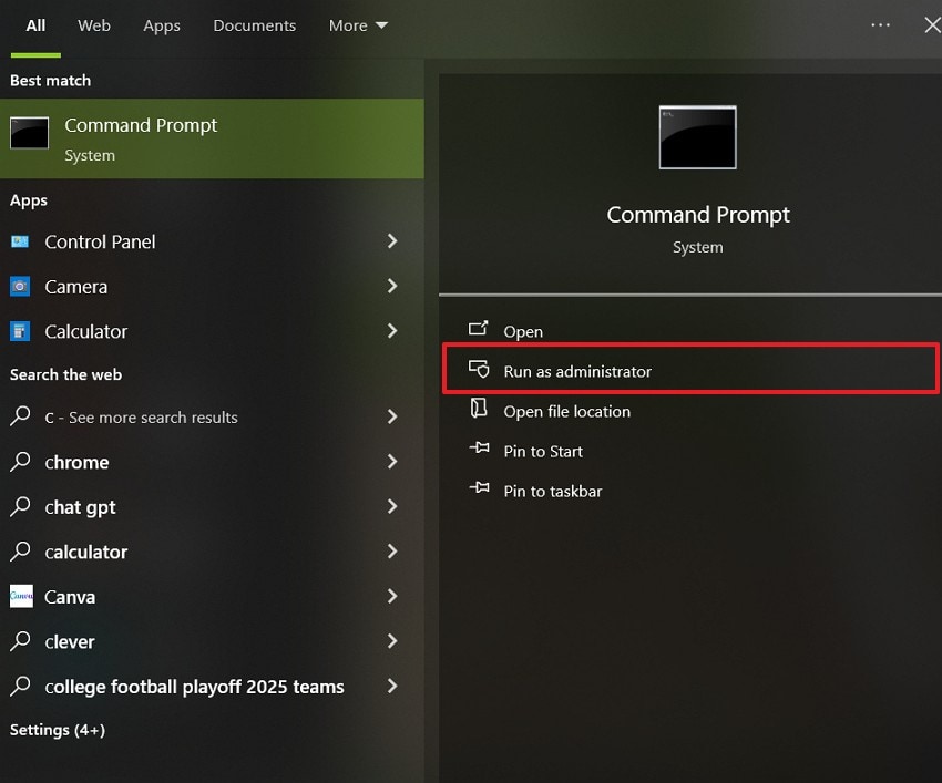 run command prompt to windows