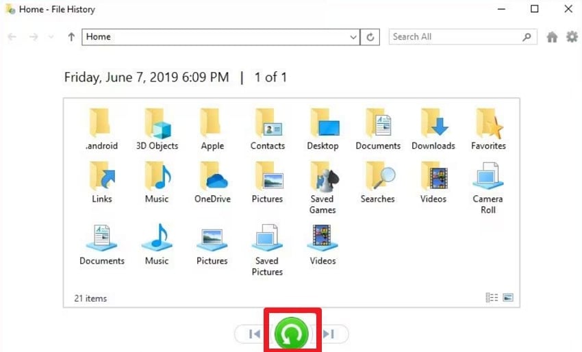 recover video with file history backup