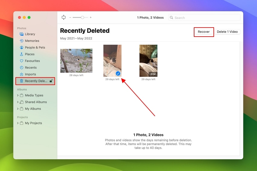 recover video from photo app mac