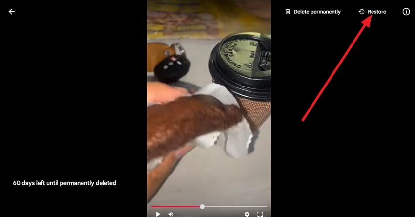 recover video from google photos