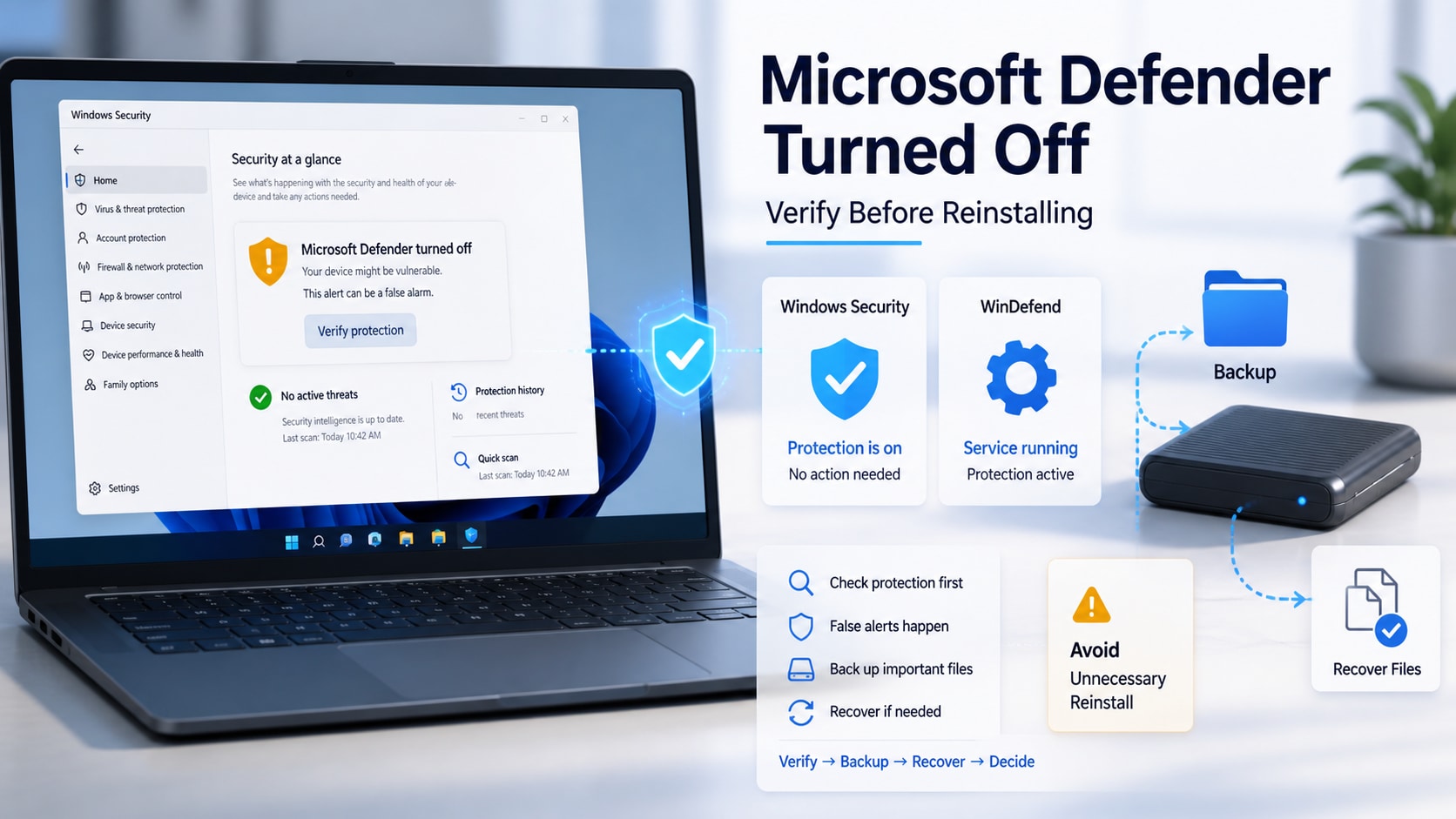 Microsoft Defender Says Turned Off? Check Before Reinstalling Windows