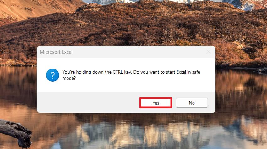 run excel in safe mode