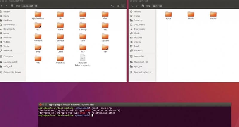 connecter le lecteur apfs au système d'exploitation Linux