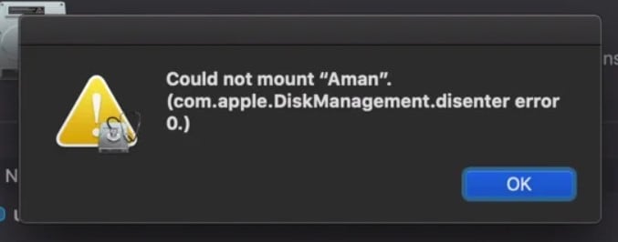external disk could not mount to mac