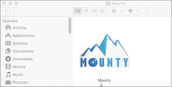 interface of mounty ntfs software for macos