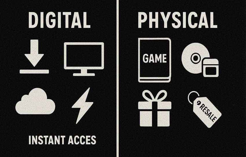 comparing game digital physical formats