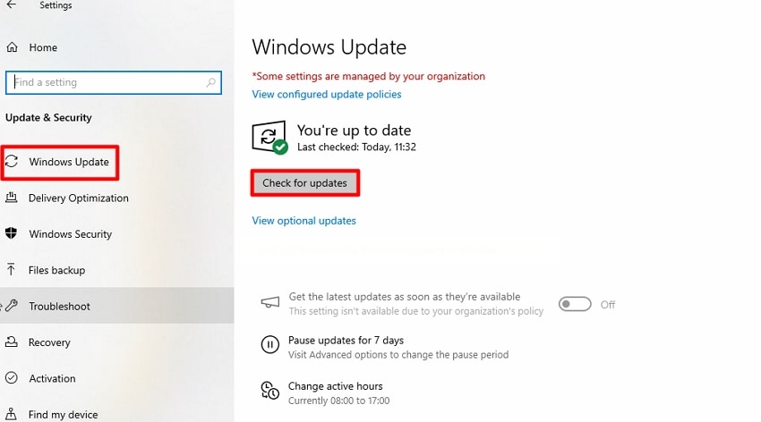 press install now for update