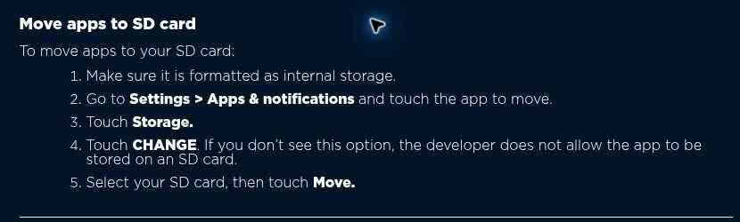 motorola support steps to move apps to an adopted sd card