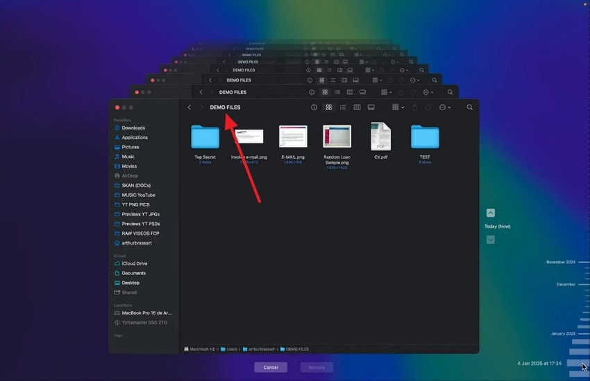 locate folder where file was last seen