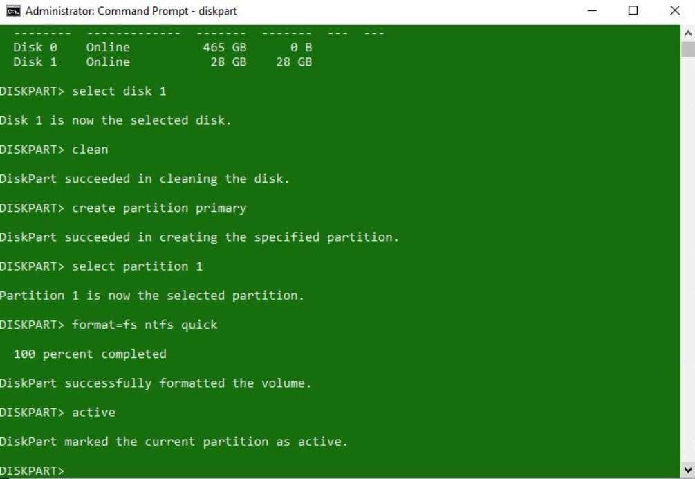 the active command to create a bootable msi usb drive