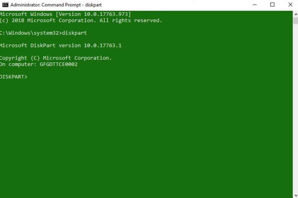 run the diskpart command to create a bootable msi usb drive