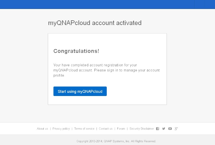 account activation on myqnapcloud