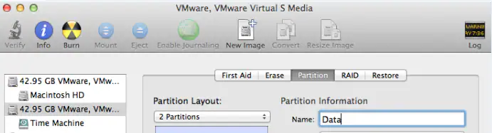 set partition name