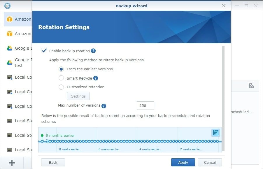 configurar a rotação