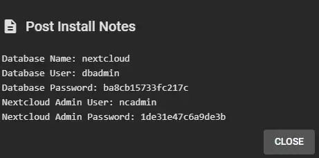 nextcloud post install notes