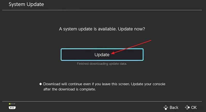install available nintendo switch system update