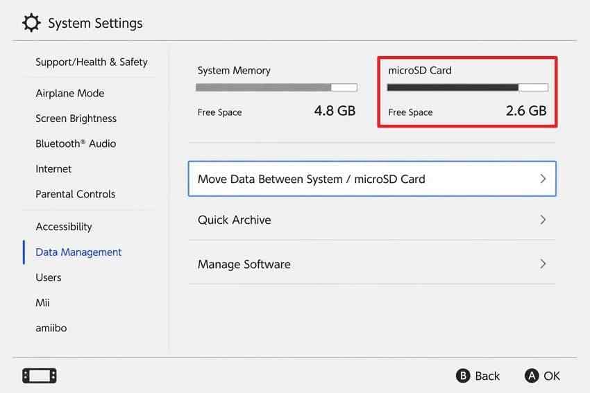 check microsd card detection in system settings