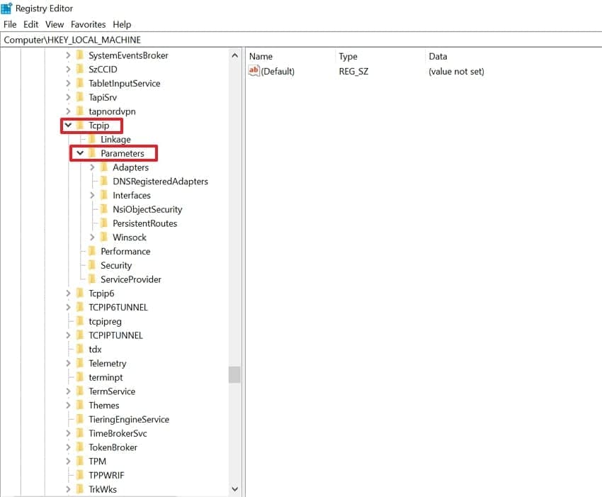 choose parameters option