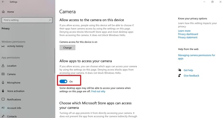 toggle the access button