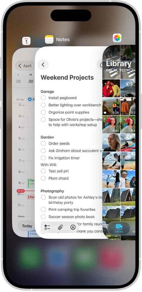 iphone app switcher displaying application cards that can be swiped upward