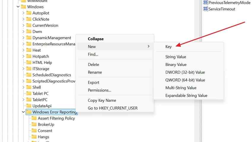 create application localdumps registry key