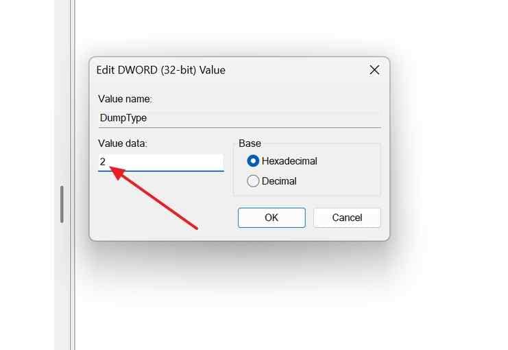 set dumptype value for crash