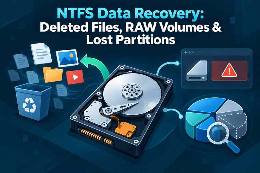 NTFS Data Recovery Software: Choose by Deleted Files, RAW Volumes, or Lost Partitions