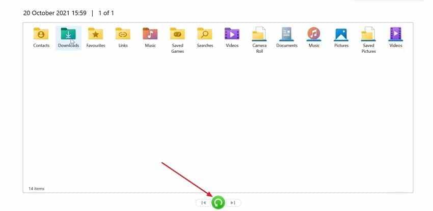 file history window selecting an earlier backed up file