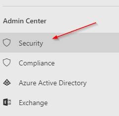 start office 365 security & compliance