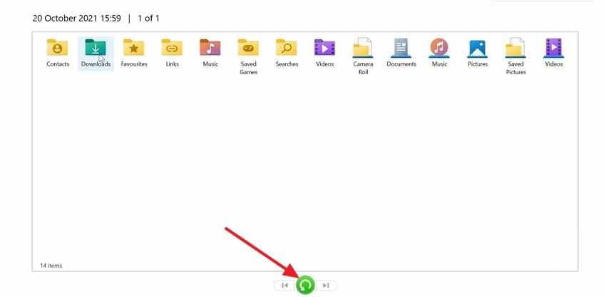 restore backed up onedrive folder