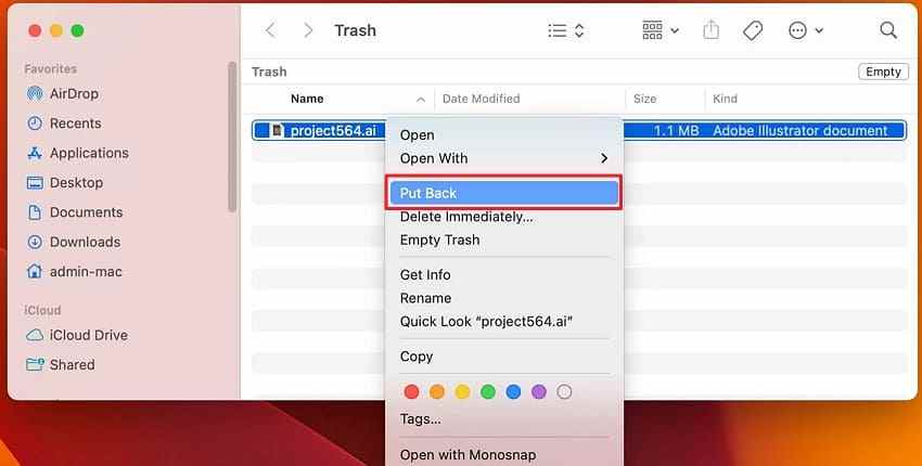 put back onedrive files on mac