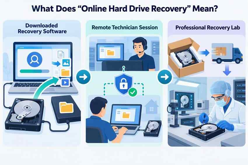 downloaded software remote technician and hard drive recovery lab comparison